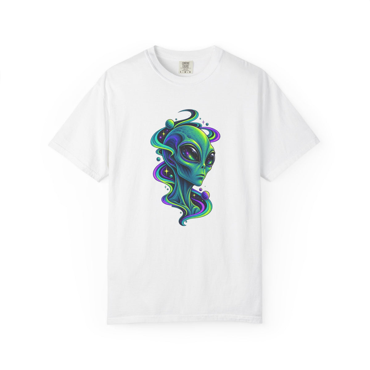 Neon Cosmic Alien Shirt – Galaxy Extraterrestrial Graphic Tee