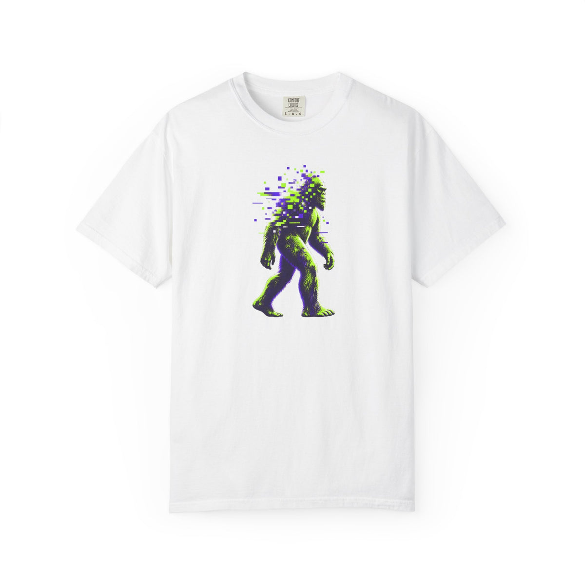 Glitch Bigfoot Shirt – Digital Sasquatch Cryptid Graphic Tee