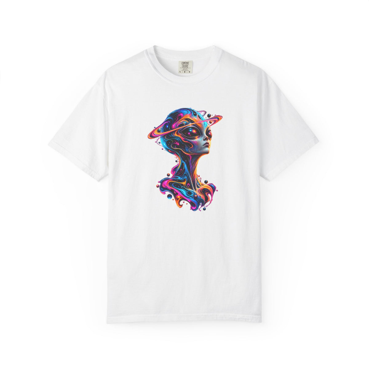 Psychedelic Cosmic Alien Shirt – Neon Extraterrestrial Graphic Tee