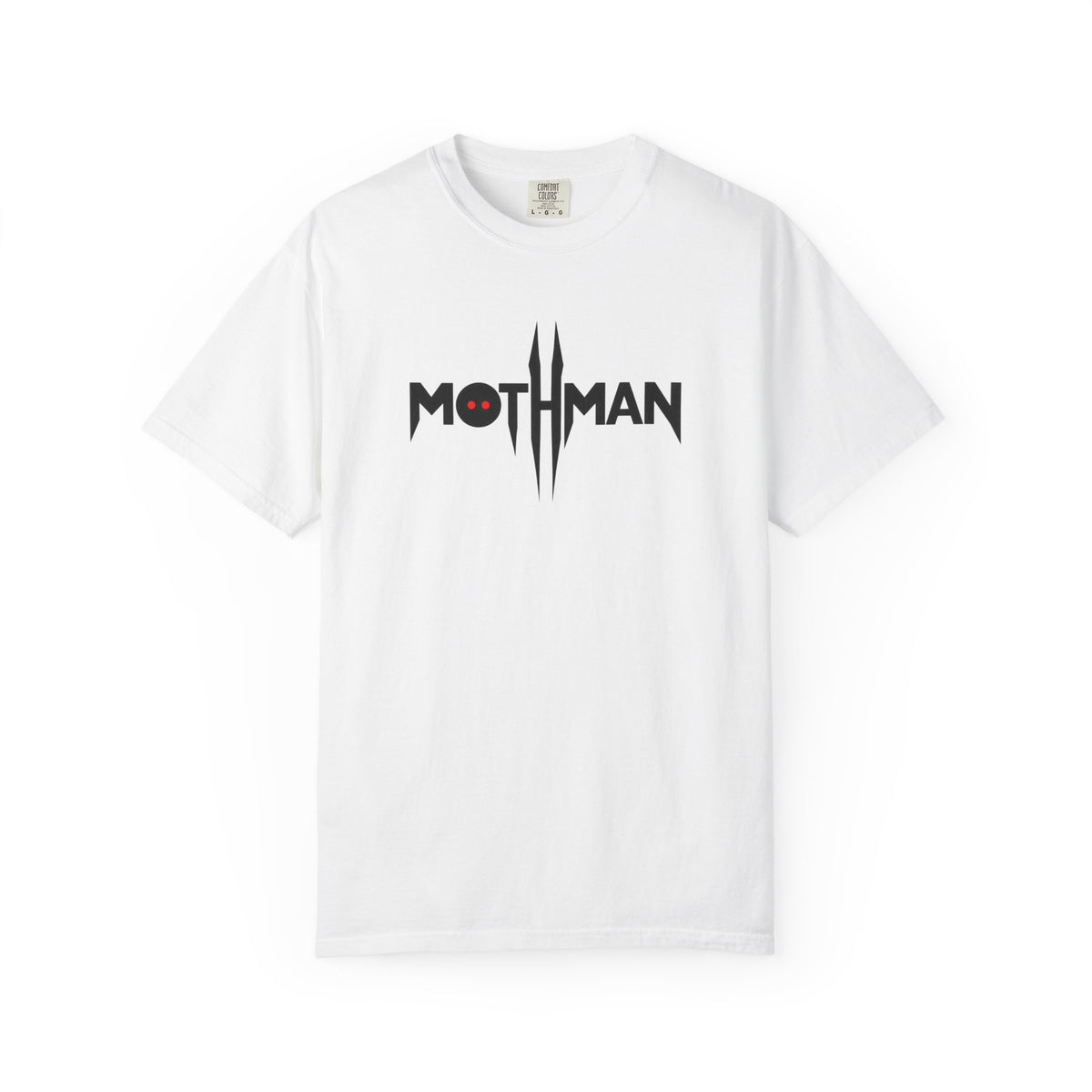 Modern Mothman Logo Shirt – Minimal Red Eyes Cryptid Tee