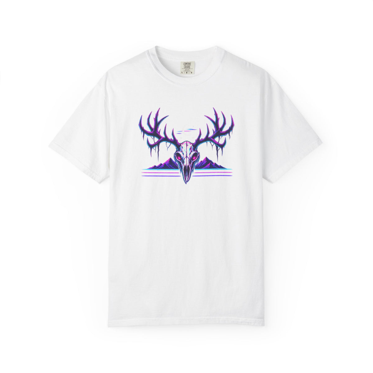 Neon Wendigo Shirt – Retro Antler Skull Horror Tee