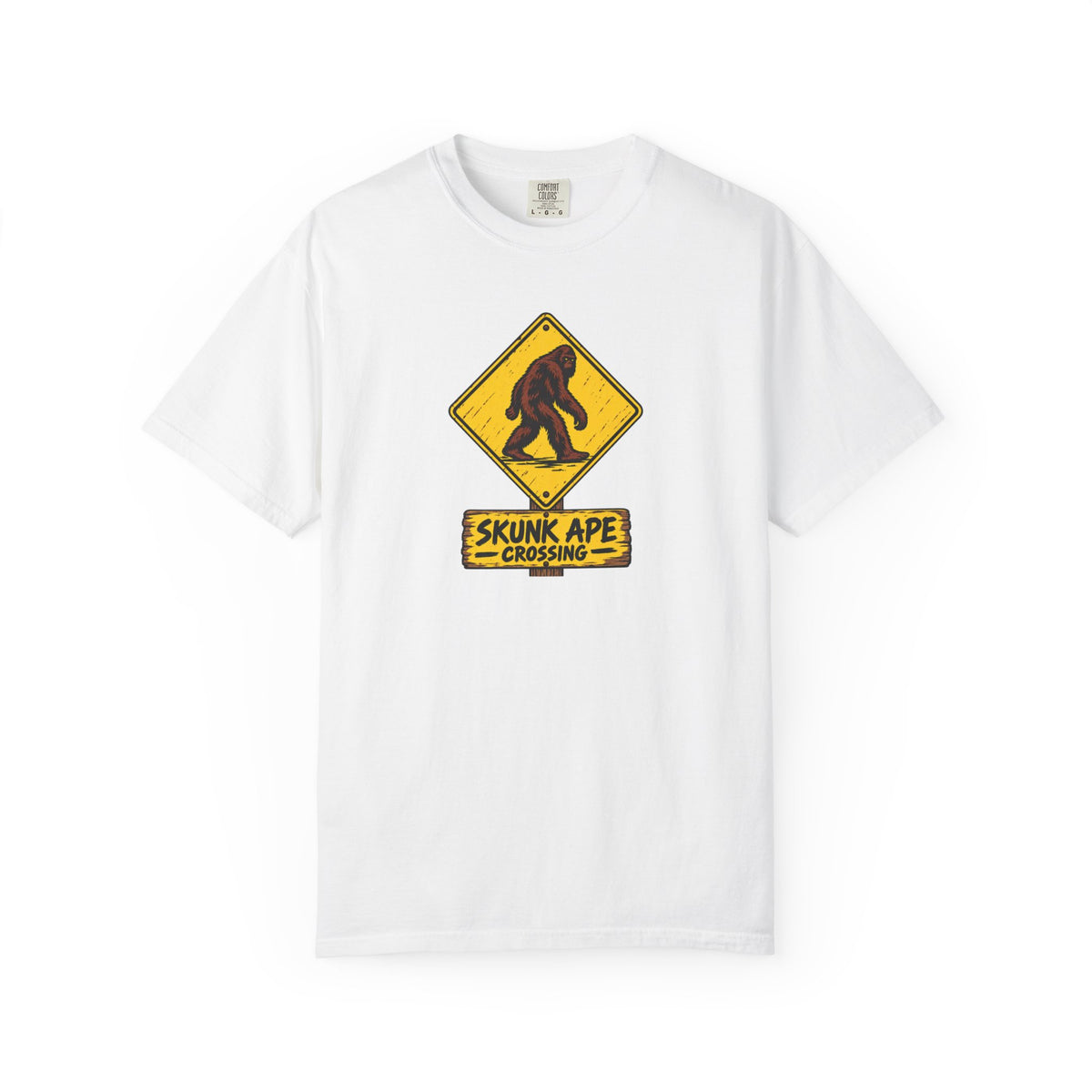 Skunk Ape Crossing Shirt – Florida Cryptid Warning Sign Tee