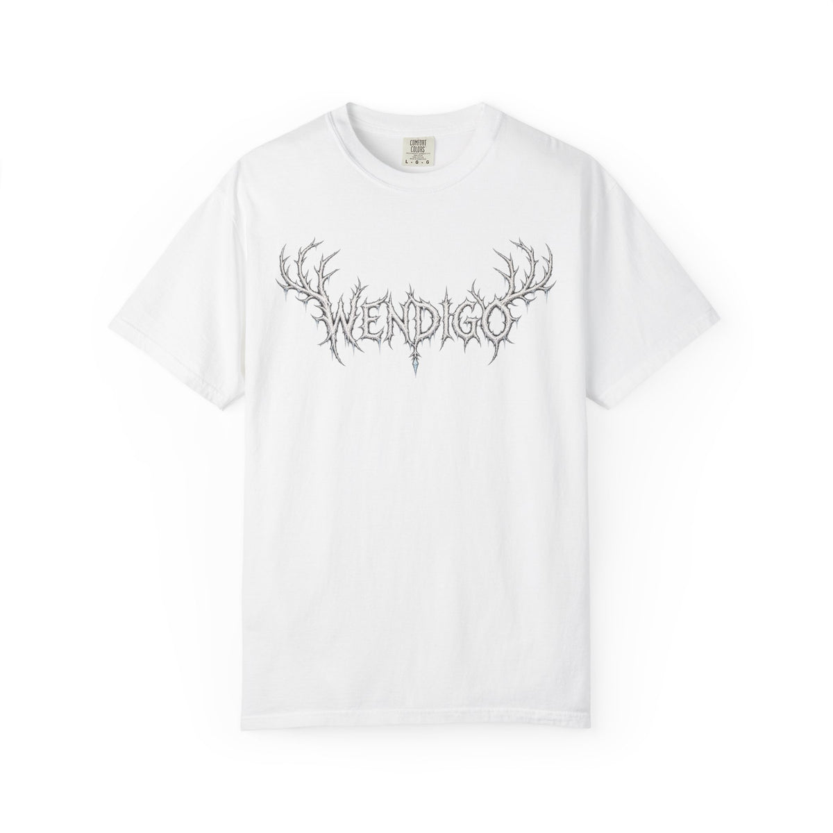 Minimalist Wendigo Logo Shirt – Antler Text Cryptid Tee