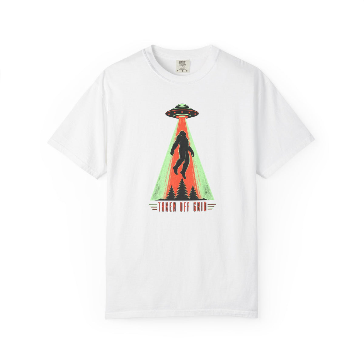 Taken Off Grid Bigfoot Shirt – UFO Sasquatch Abduction Graphic Tee