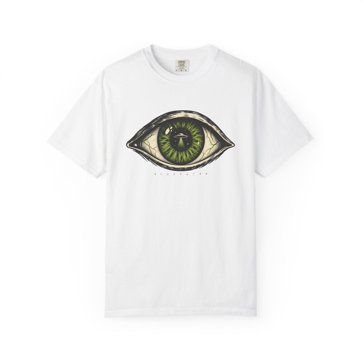 UFO Contact Shirt – Alien Eye Flying Saucer Graphic Tee