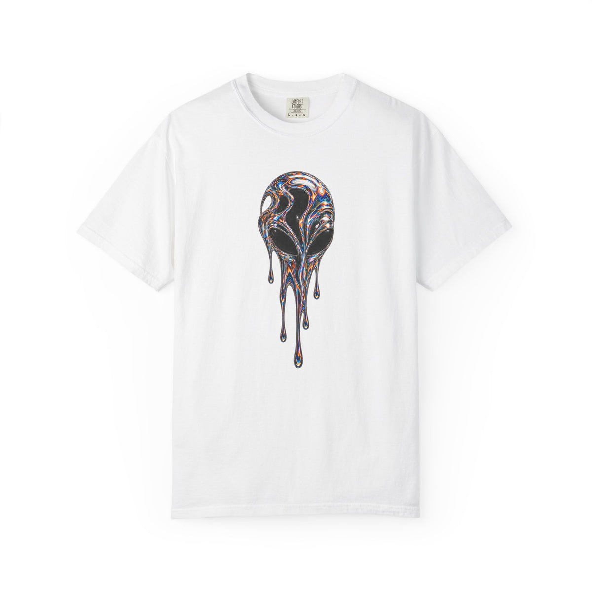 Melting Alien Face Shirt – Liquid Extraterrestrial Graphic Tee