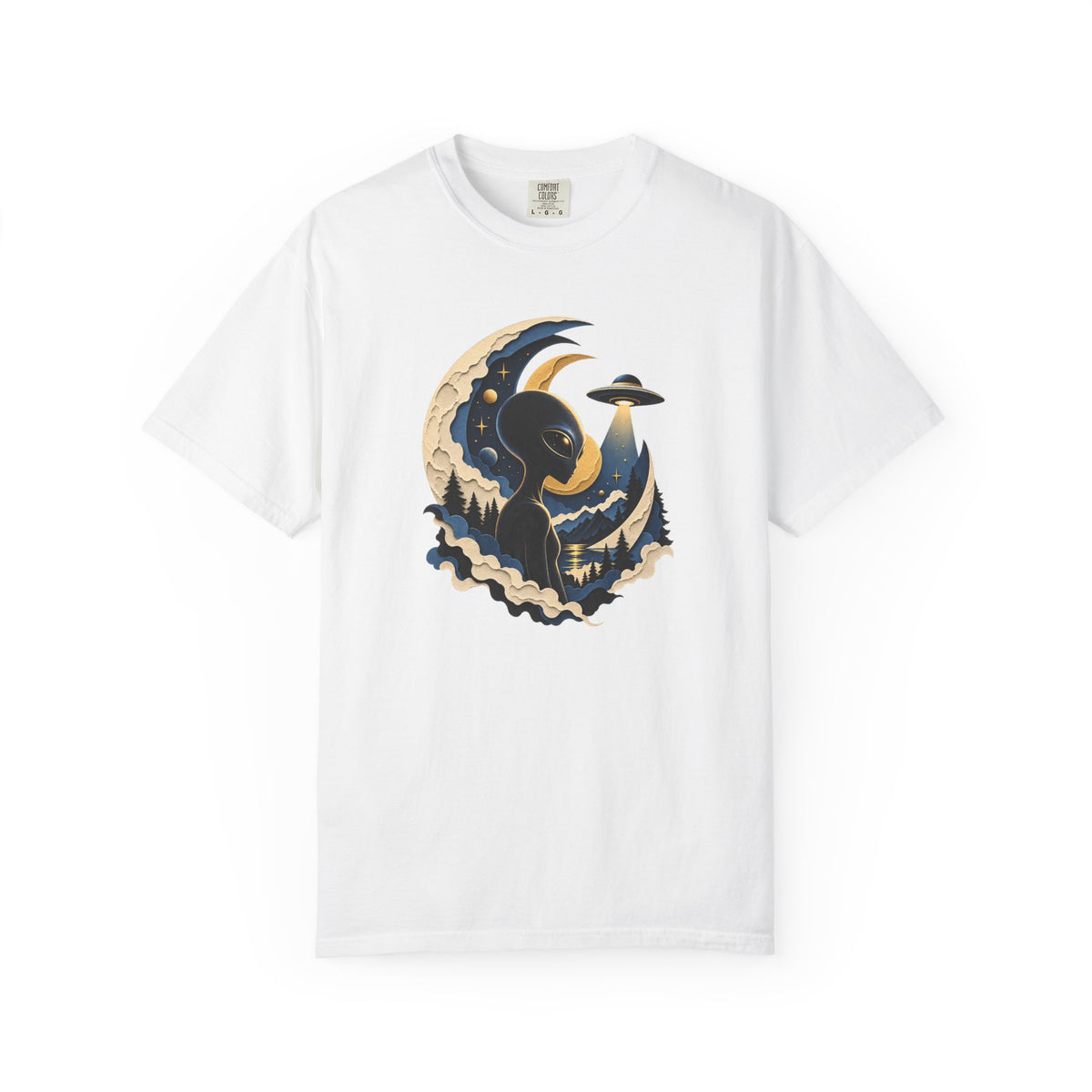 Cosmic Alien Moon Shirt – UFO Extraterrestrial Graphic Tee
